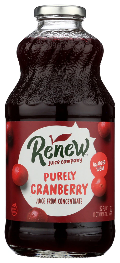 Renew Juice Company Juice From Concentrate No Added Sugar Purely Cranberry -- 32 fl oz