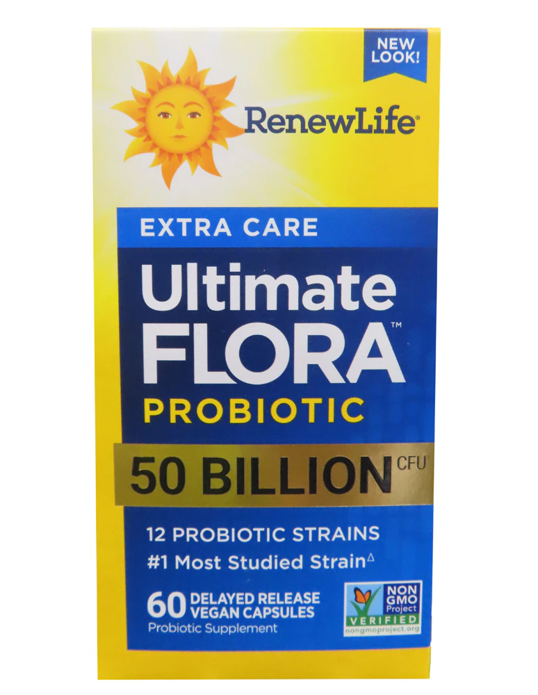 Renew Life Extra Care Ultimate Flora Probiotic -- 50 billion CFUs - 60 Vegan Capsules