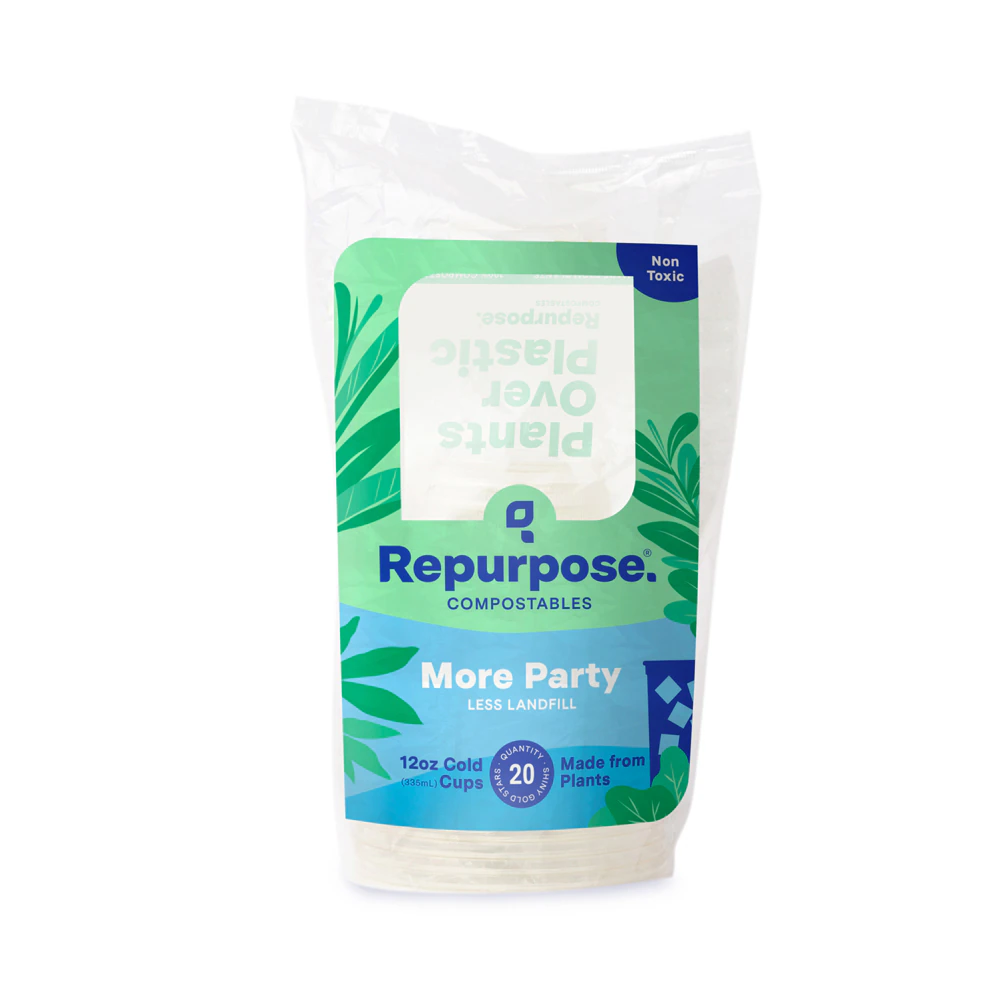Repurpose Compostable Clear Cold Cups 12 Ounce -- 20 Cups
