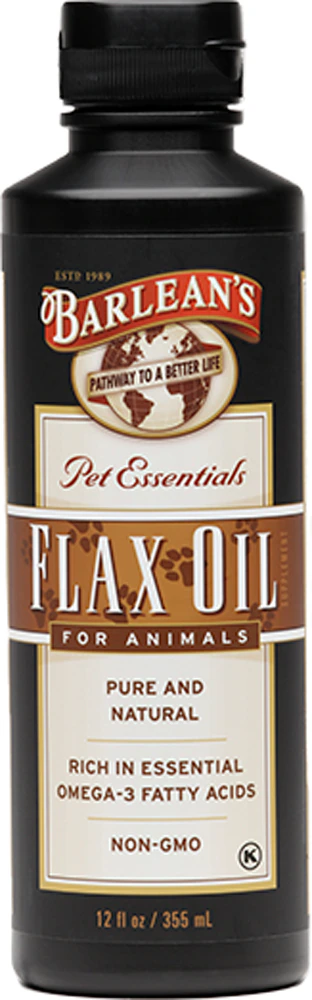 Barlean's Pet Essentials Flax Oil for Animals with Omega-3 Fatty Acids -- 12 fl oz