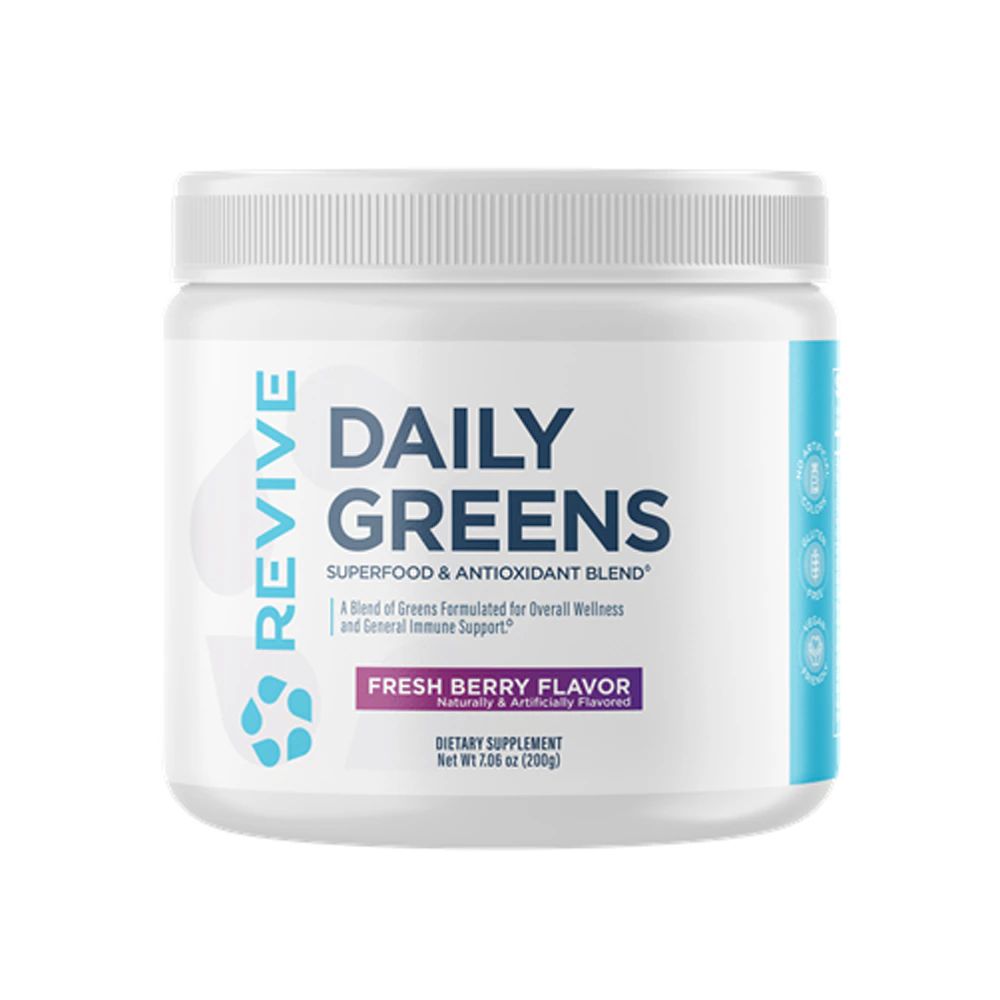 Revive MD Daily Greens Powder - Superfood & Antioxidant Blend - Informed Sport Certified Fresh Berry -- 7.06 oz