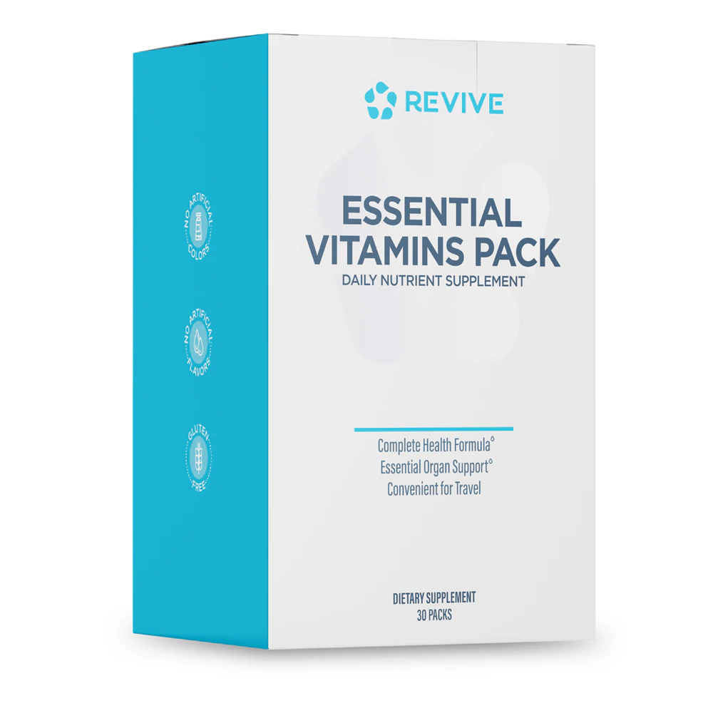Revive MD Essential Vitamins Pack - Daily Nutrient - Support Heart Joint & Organ Health -- 30 Packets