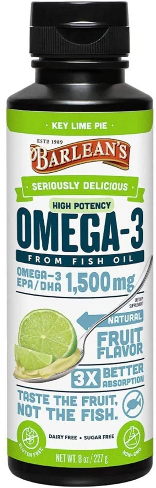 Barlean's Seriously Delicious Omega-3 High Potency Fish Oil Key Lime Pie -- 8 fl oz