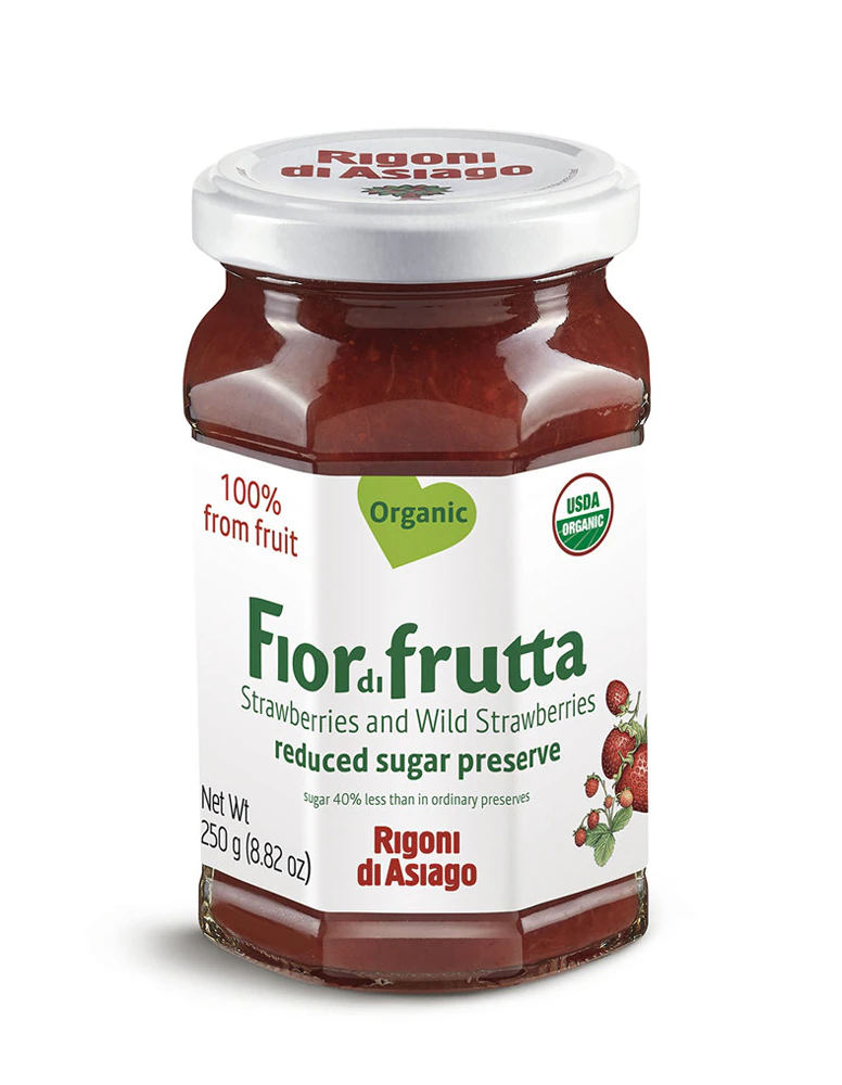 Rigoni di Asiago Fiordifrutta Organic Fruit Spread Strawberries & Wild Strawberries -- 8.82 oz