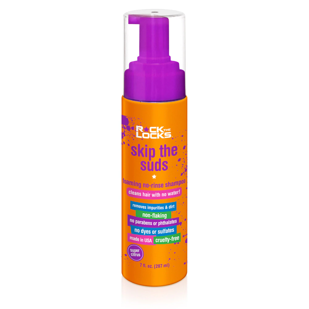 Rock The Locks Kids Rinse-Free Foaming Shampoo Skip the Suds Super Citrus -- 7 fl oz