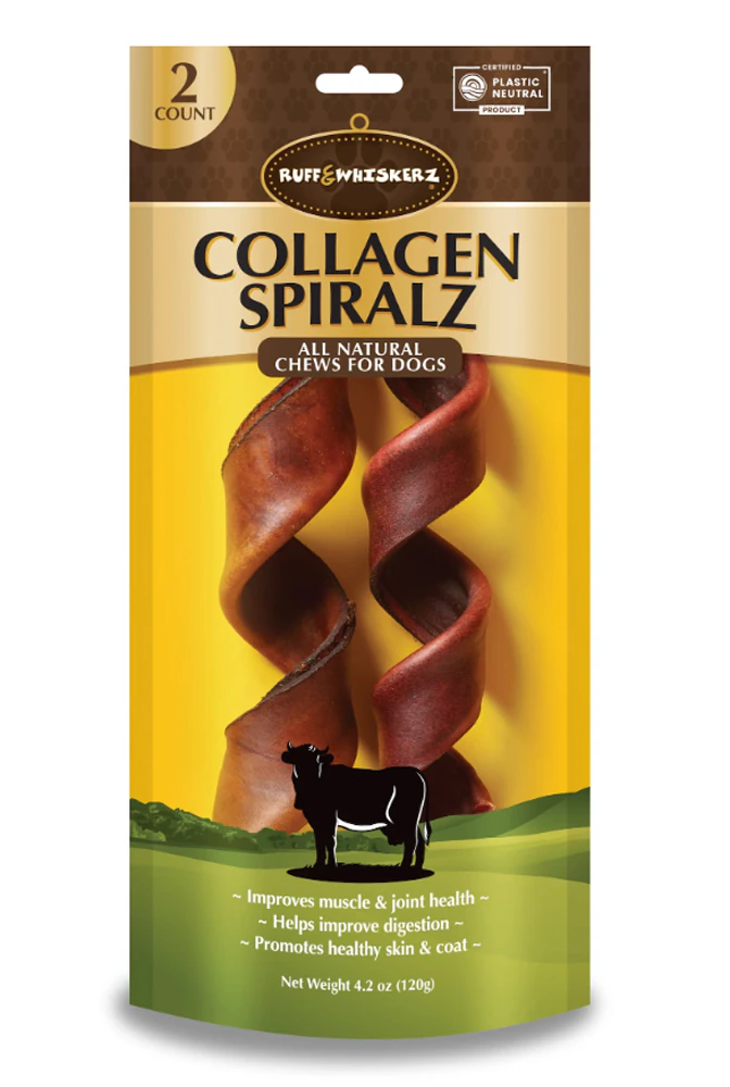 Ruff & Whiskerz Collagen Dog Chew Spirals -- 2 Treats