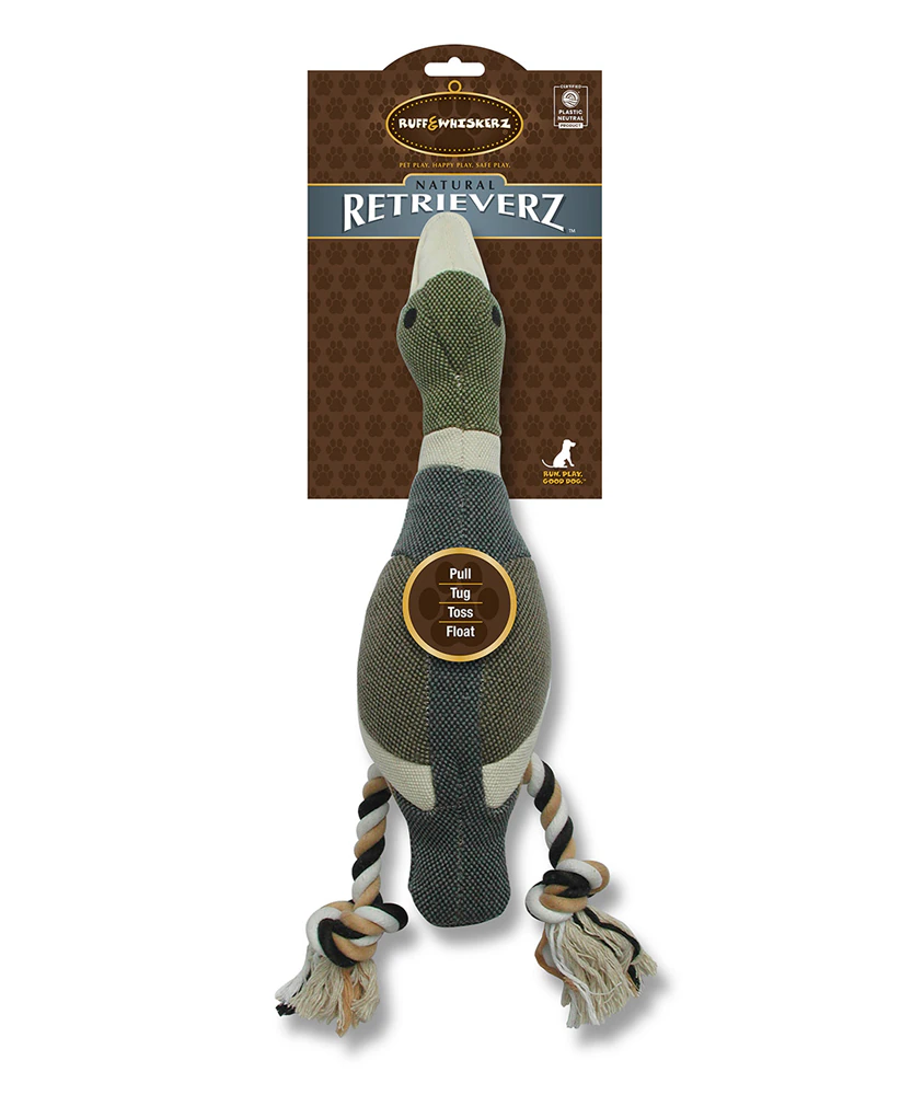 Ruff & Whiskerz Natural Retrieverz Duck Dog Toy -- 1 Toy