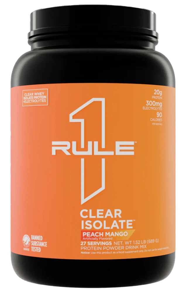 Rule One Proteins Clear Isolate Peach Mango -- 27 Servings