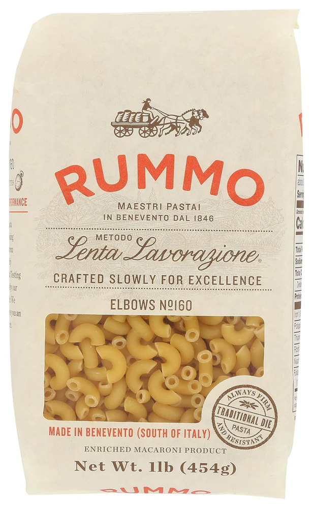 Rummo Lenta Lavorazione Elbow Pasta No 160 -- 1 lb