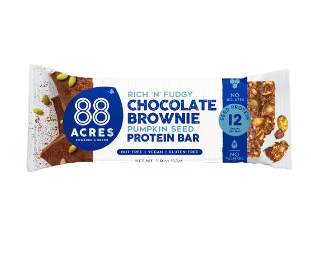 88 ACRES Nut Free Pumpkin Seed Protein Bar Dark Chocolate Brownie -- 1.9 oz