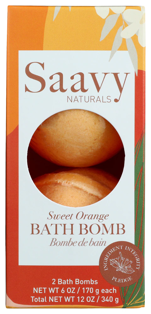 Saavy Naturals Bath Bomb Duo - Sweet Orange -- 2 Bath Bombs