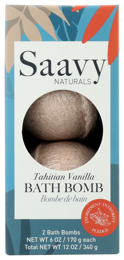 Saavy Naturals Bath Bomb Duo - Tahitian Vanilla -- 2 Bath Bombs