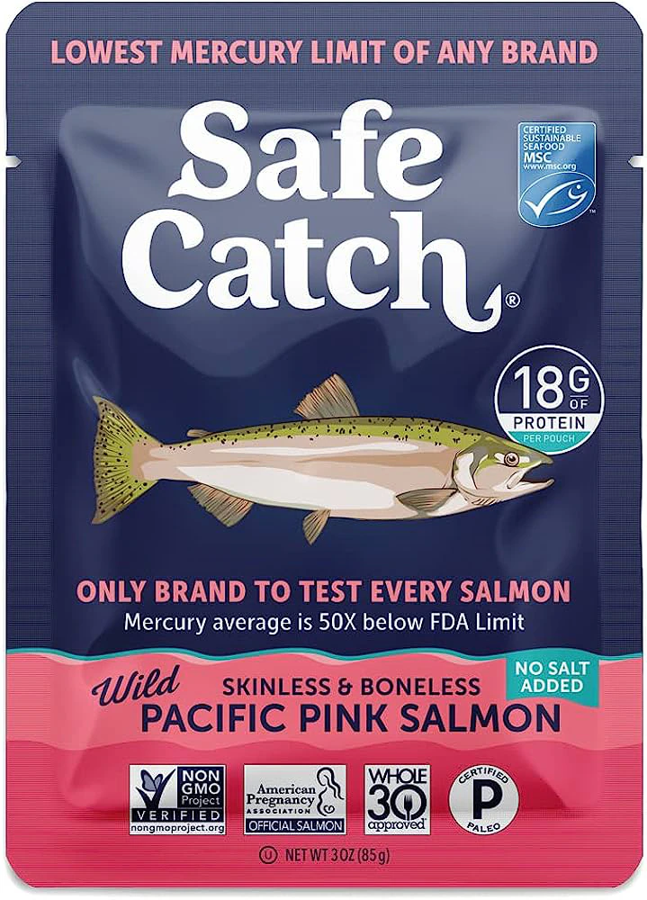 Safe Catch Wild Pacific Pink Salmon Skinless & Boneless No Salt Added -- 3 oz