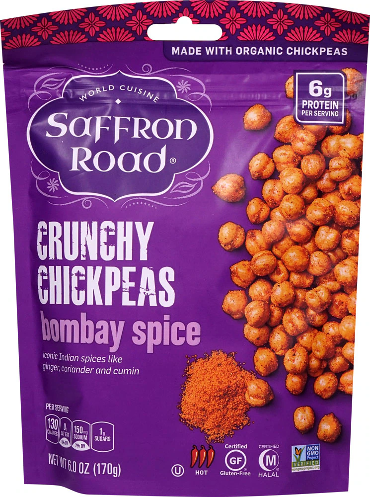 Saffron Road Crunchy Chickpeas Bombay Spice -- 5.4 oz