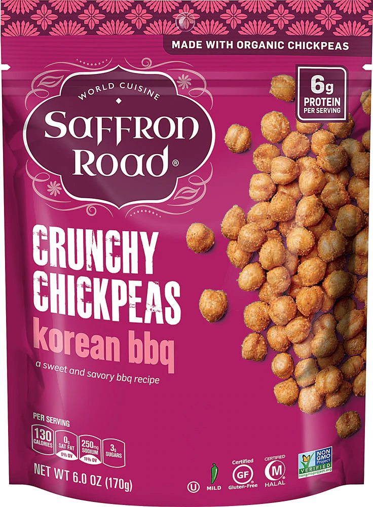 Saffron Road Crunchy Chickpeas Gluten Free Korean BBQ -- 5.4 oz