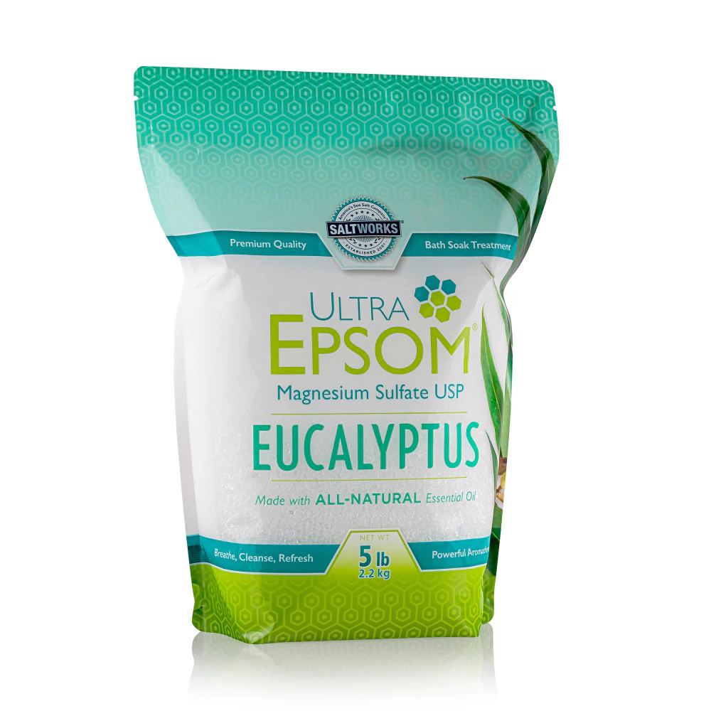 SaltWorks Ultra Epsom Salt - Eucalyptus -- 5 lb