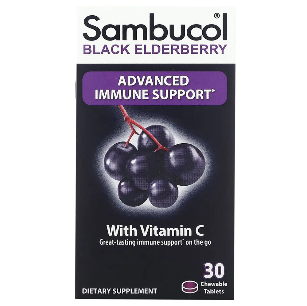 Sambucol Black Elderberry Advanced Immune Support -- 30 Chewable Tablets