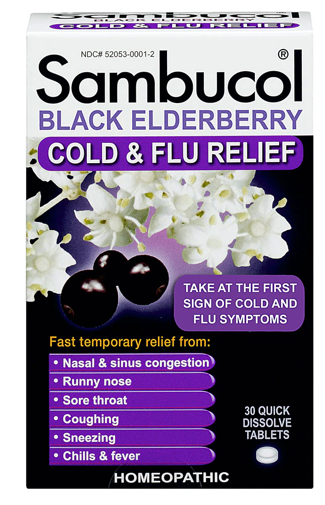 Sambucol Black Elderberry Cold and Flu Relief -- 30 Tablets