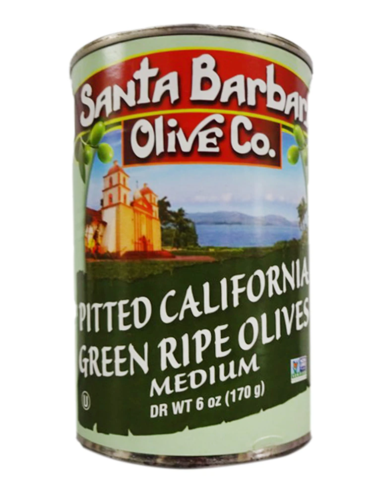 Santa Barbara Olive Co. Pitted California Green Ripe Olives Medium -- 6 oz