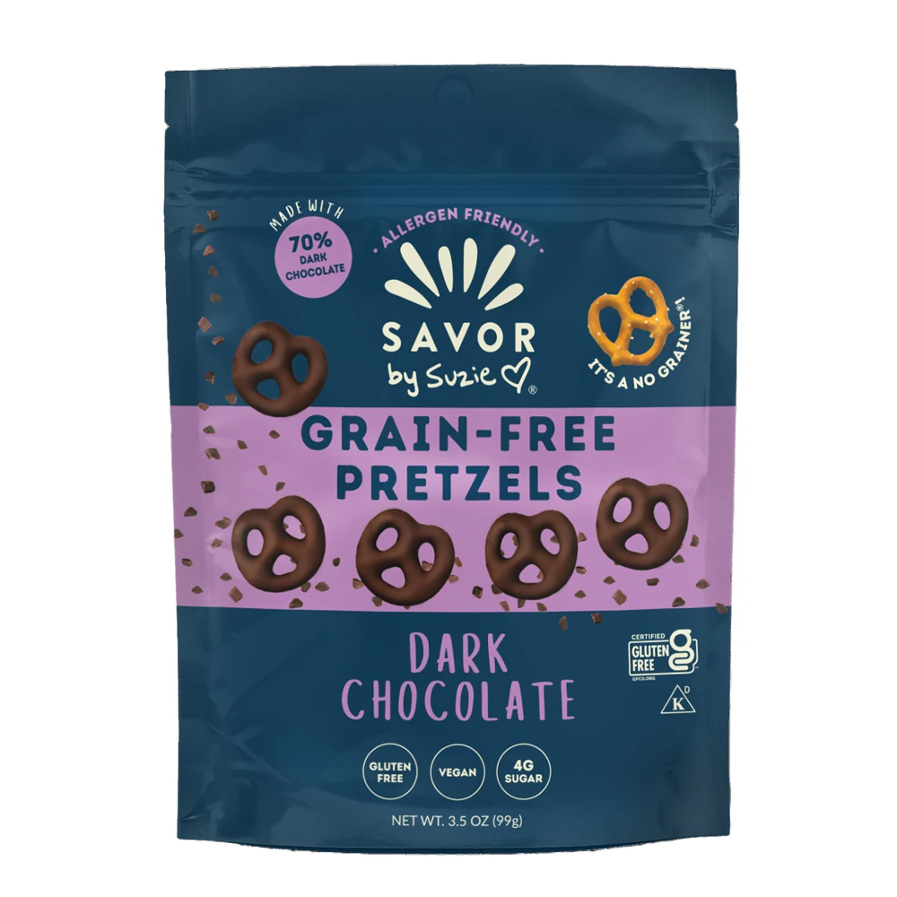 Savor by Suzie Grain Free Covered Pretzels Dark Chocolate -- 3.5 oz