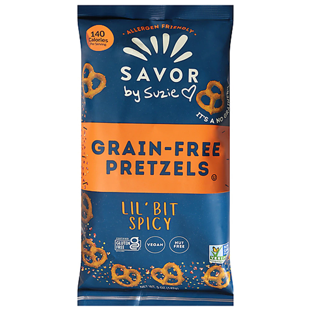 Savor by Suzie Grain Free Pretzels Lil Bit Spicy -- 5 oz