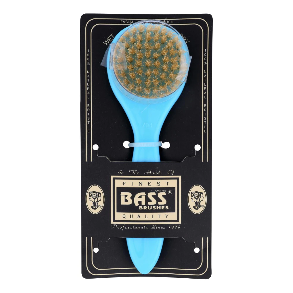Bass Body Care Facial Cleansing Brush with Firm Natural Bristles Jet Black -- 1 Brush