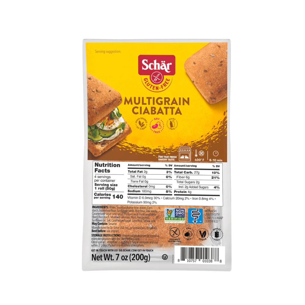 Schar Ciabatta Multigrain Rolls -- 7 oz