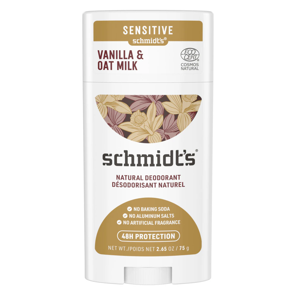Schmidt's Natural Deodorant Aluminum-Free Sensitive Skin - Vanilla & Oat Milk -- 2.65 oz