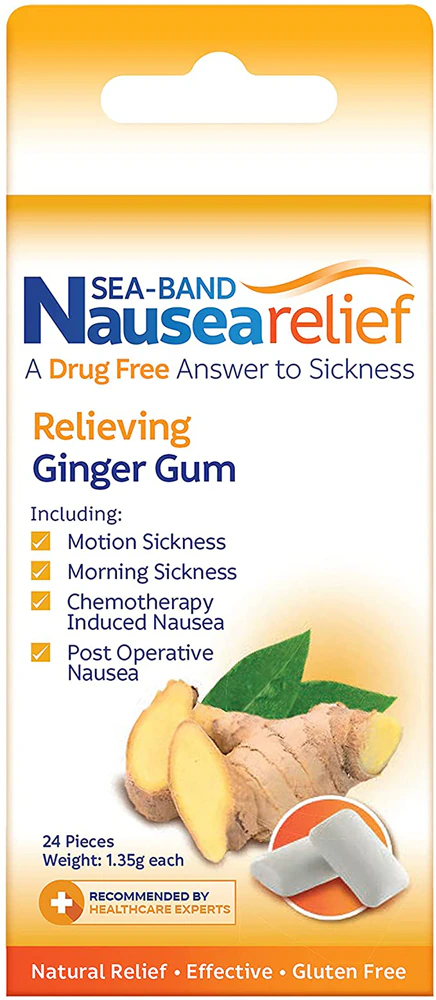 Sea-Band Anti-Nausea Ginger Gum -- 24 Pieces