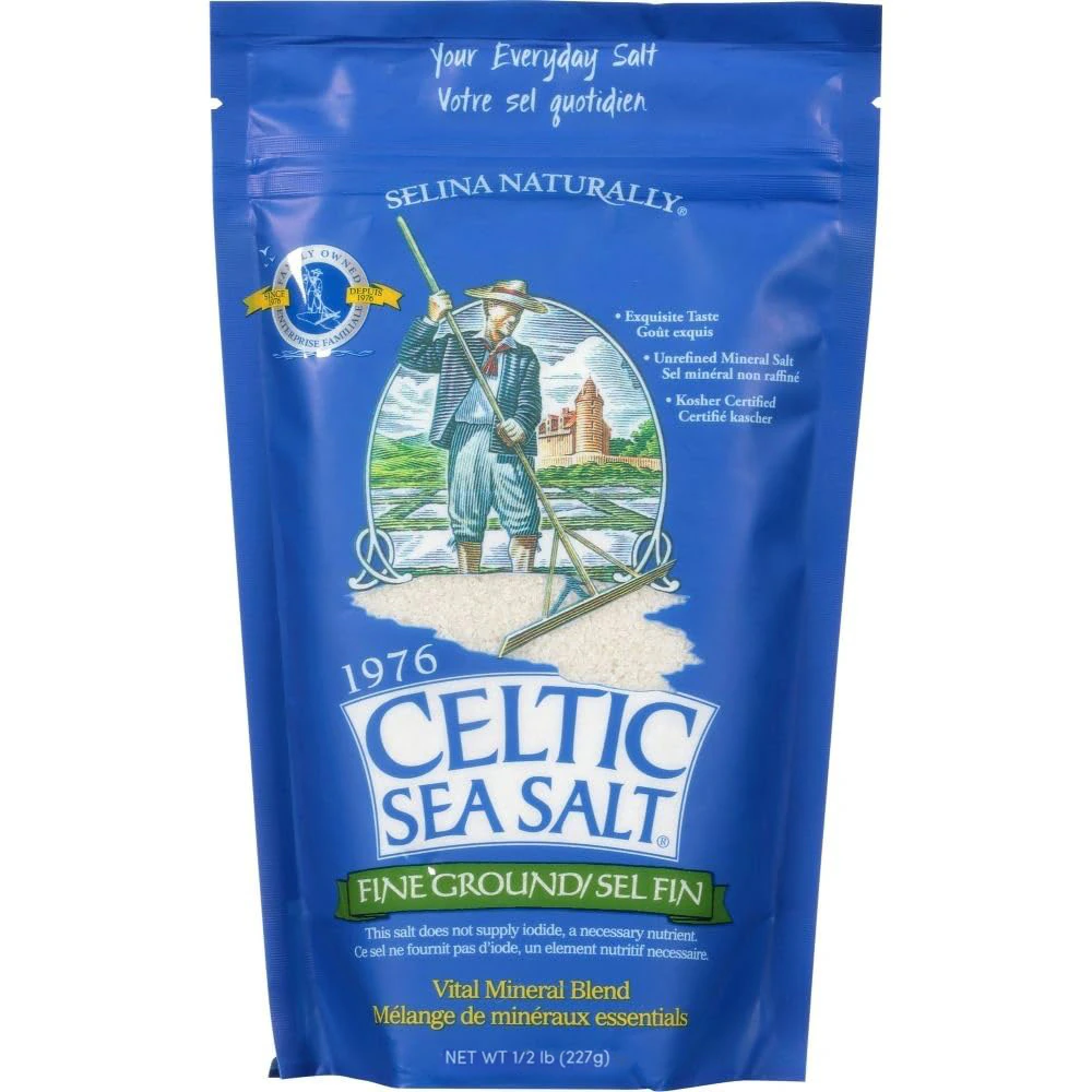 Selina Naturally Celtic Sea Salt Fine Ground Bagged -- 0.5 lb