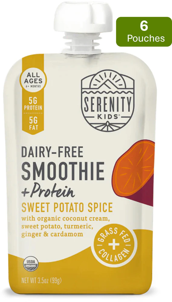 Serenity Kids Dairy Free Smoothie + Protein 6 Months+ Sweet Potato Spice -- 6 Pouches