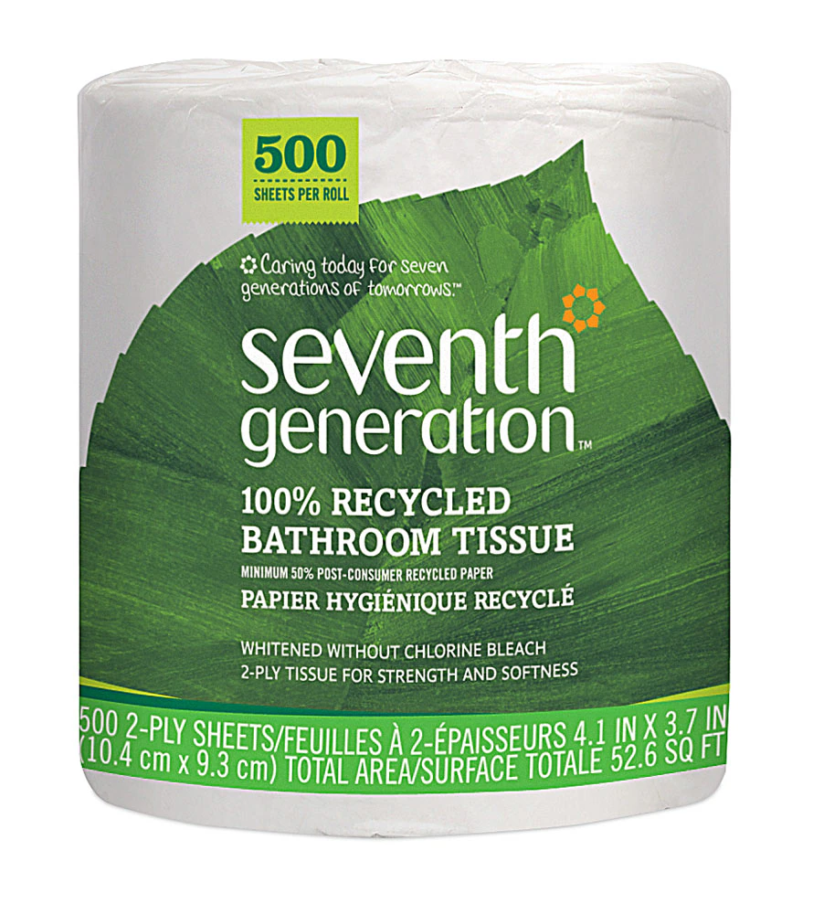 Seventh Generation Bath Tissue 100% Recycled Toilet Paper 2-Ply 500 Sheet Roll -- 1 Roll