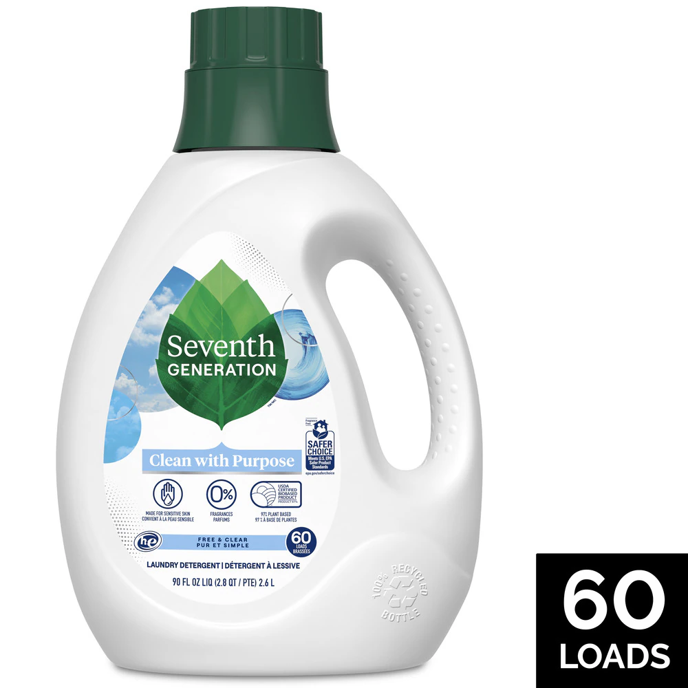 Seventh Generation Liquid Laundry Detergent 60 Loads Fragrance Free -- 90 fl oz