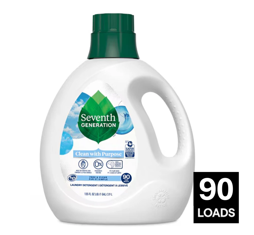 Seventh Generation Liquid Laundry Detergent 90 Loads Fragrance Free -- 135 fl oz