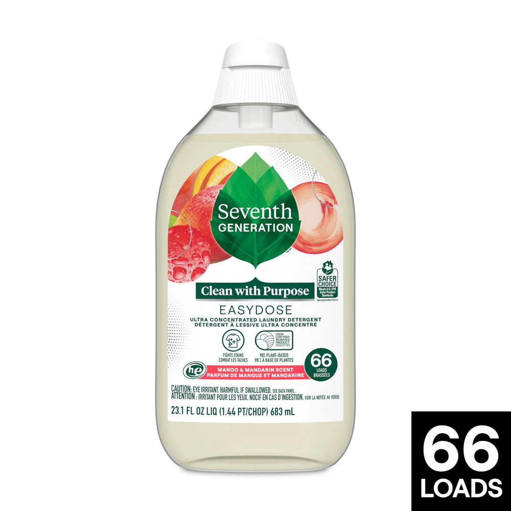 Seventh Generation Ultra Concentrated Liquid Laundry Detergent EasyDose 66 Loads Mango & Mandarin -- 23.1 fl oz