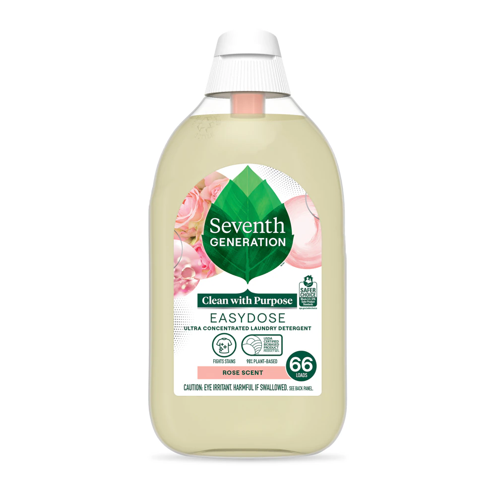 Seventh Generation Ultra Concentrated Liquid Laundry Detergent EasyDose 66 Loads Rose -- 23.1 fl oz