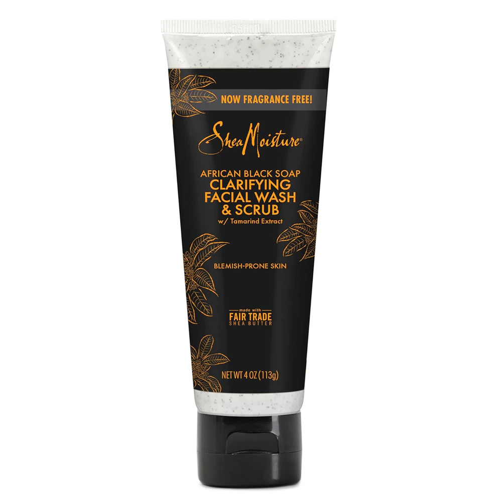 SheaMoisture African Black Soap Facial Wash & Scrub to Clarify Blemish-Prone Skin -- 4 oz