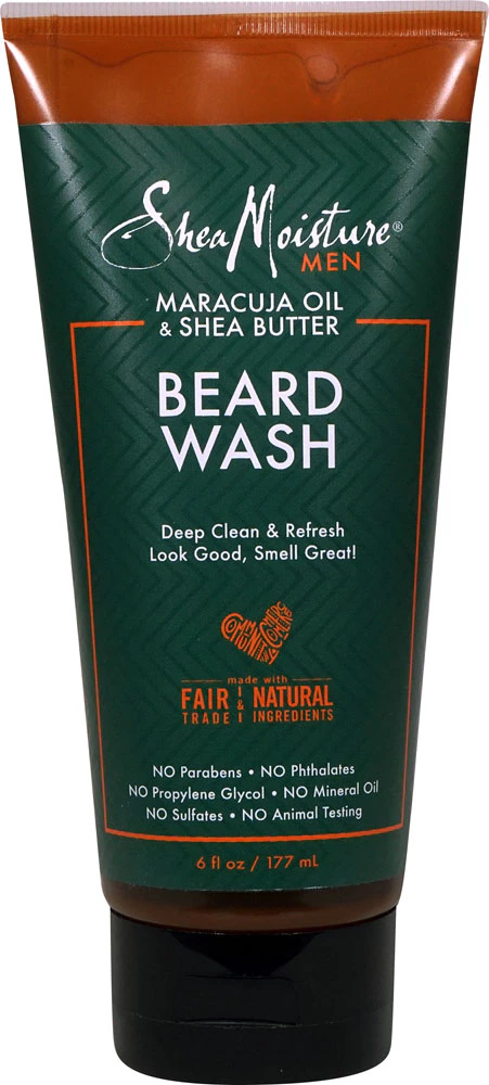 SheaMoisture Maracuja Oil & Shea Butter Beard Wash to Deep Clean & Refresh Beards -- 6 fl oz
