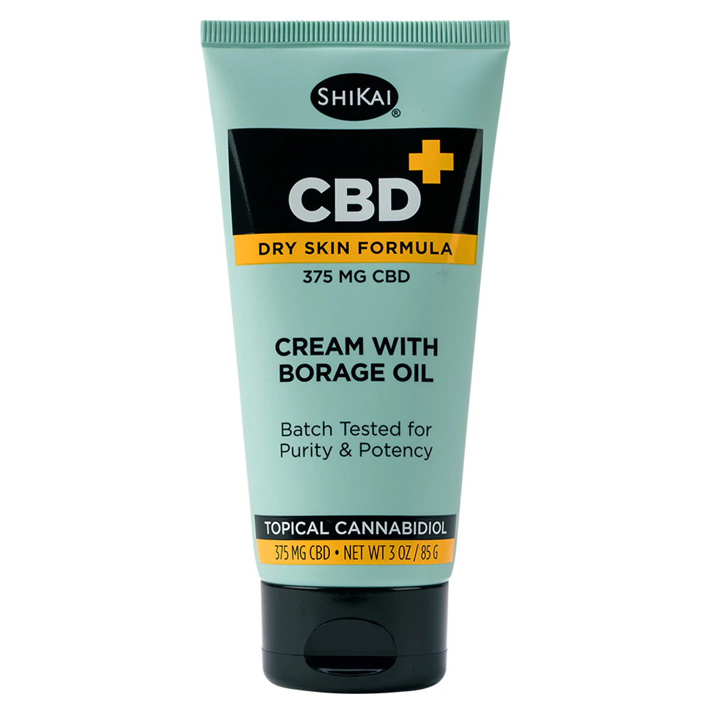 Shikai CBD Cream with Borage Oil Dry Skin Formula -- 375 mg CBD - 3 oz