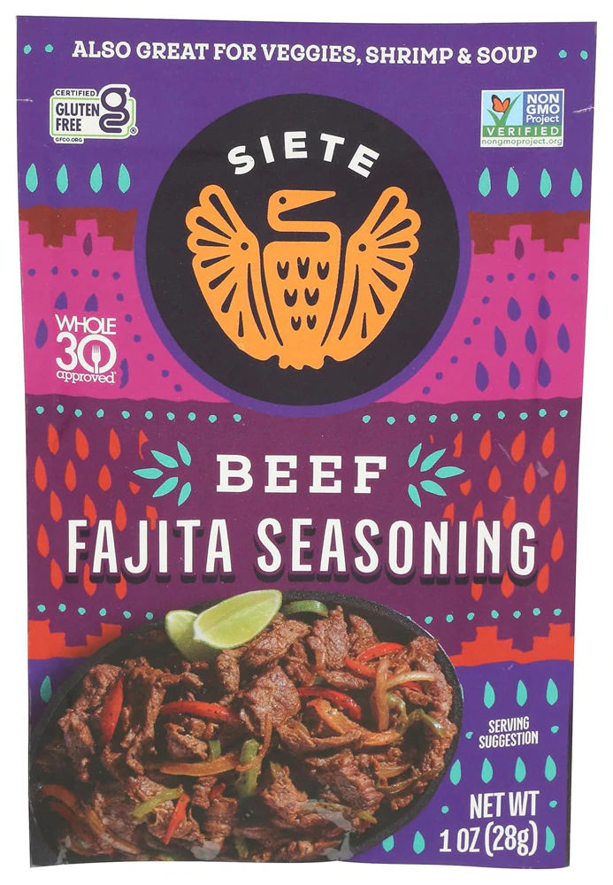 Siete Fajita Seasoning Non GMO Gluten Free Beef -- 1 oz