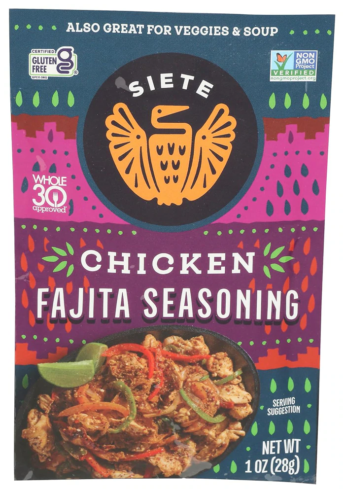 Siete Fajita Seasoning Non GMO Gluten Free Chicken -- 1 oz