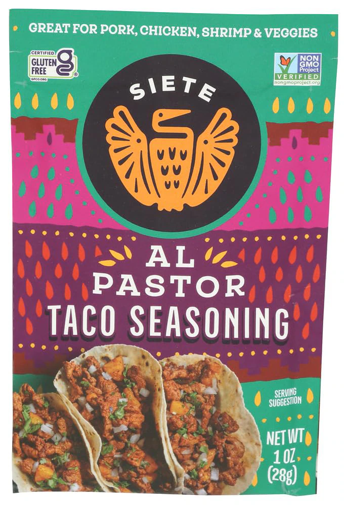 Siete Taco Seasoning Non GMO Gluten Free Al Pastor -- 1 oz