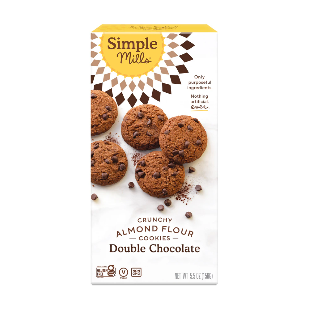 Simple Mills Crunchy Almond Flour Cookies Gluten Free Double Chocolate -- 5.5 oz