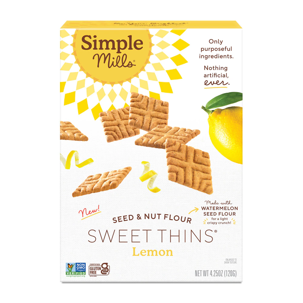 Simple Mills Sweet Thins Gluten Free Lemon -- 4.25 oz