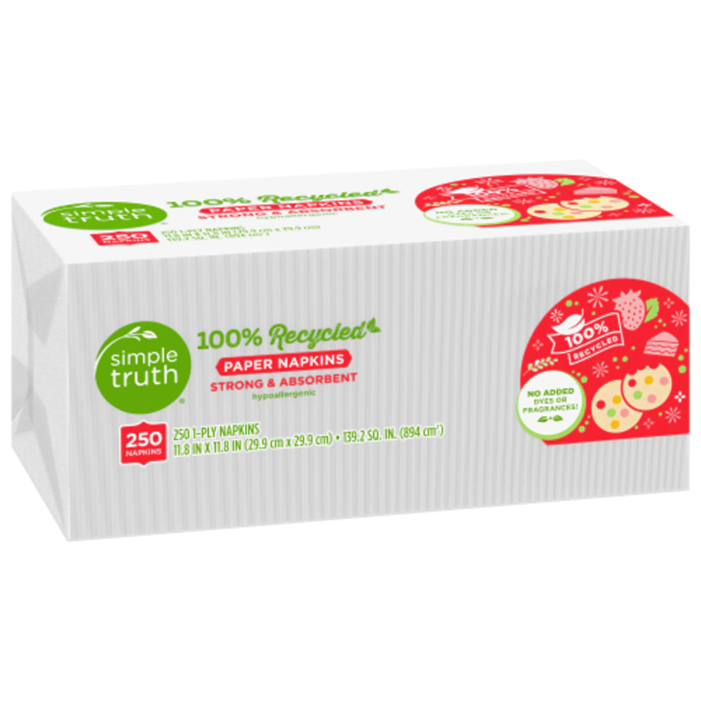 Simple Truth 100% Recycled Paper Napkins -- 250 Napkins