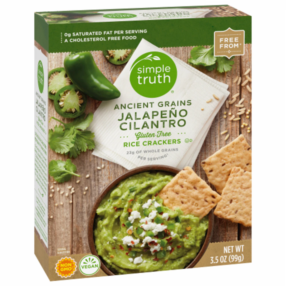 Simple Truth Ancient Grains Jalapeno Cilantro Rice Crackers -- 3.5 oz