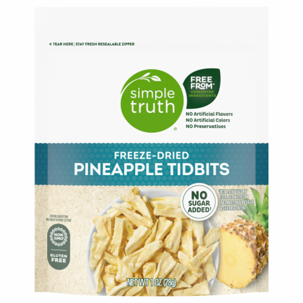 Simple Truth Freeze-Dried Fruit Pineapple Tidbits -- 1 oz
