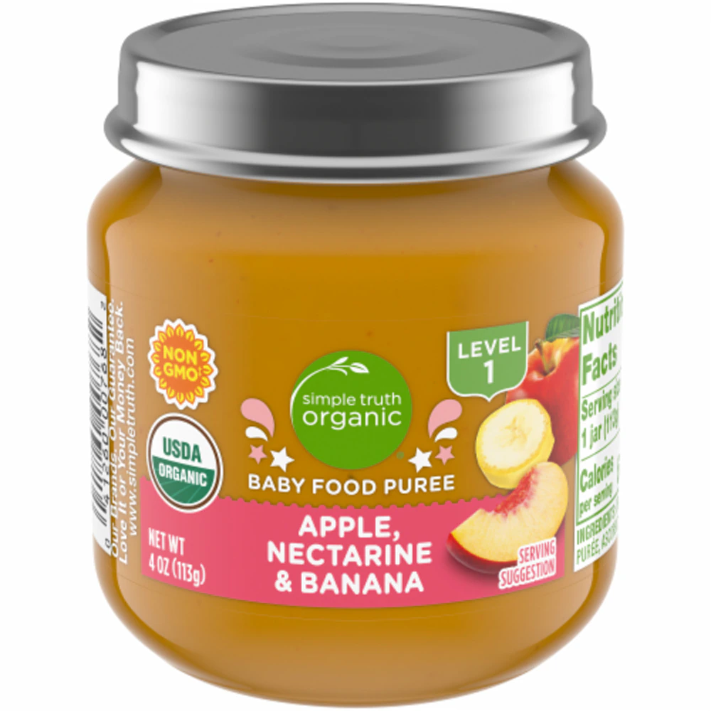 Simple Truth Organic Baby Food Puree Level 1 Apple Nectarine & Banana -- 4 oz
