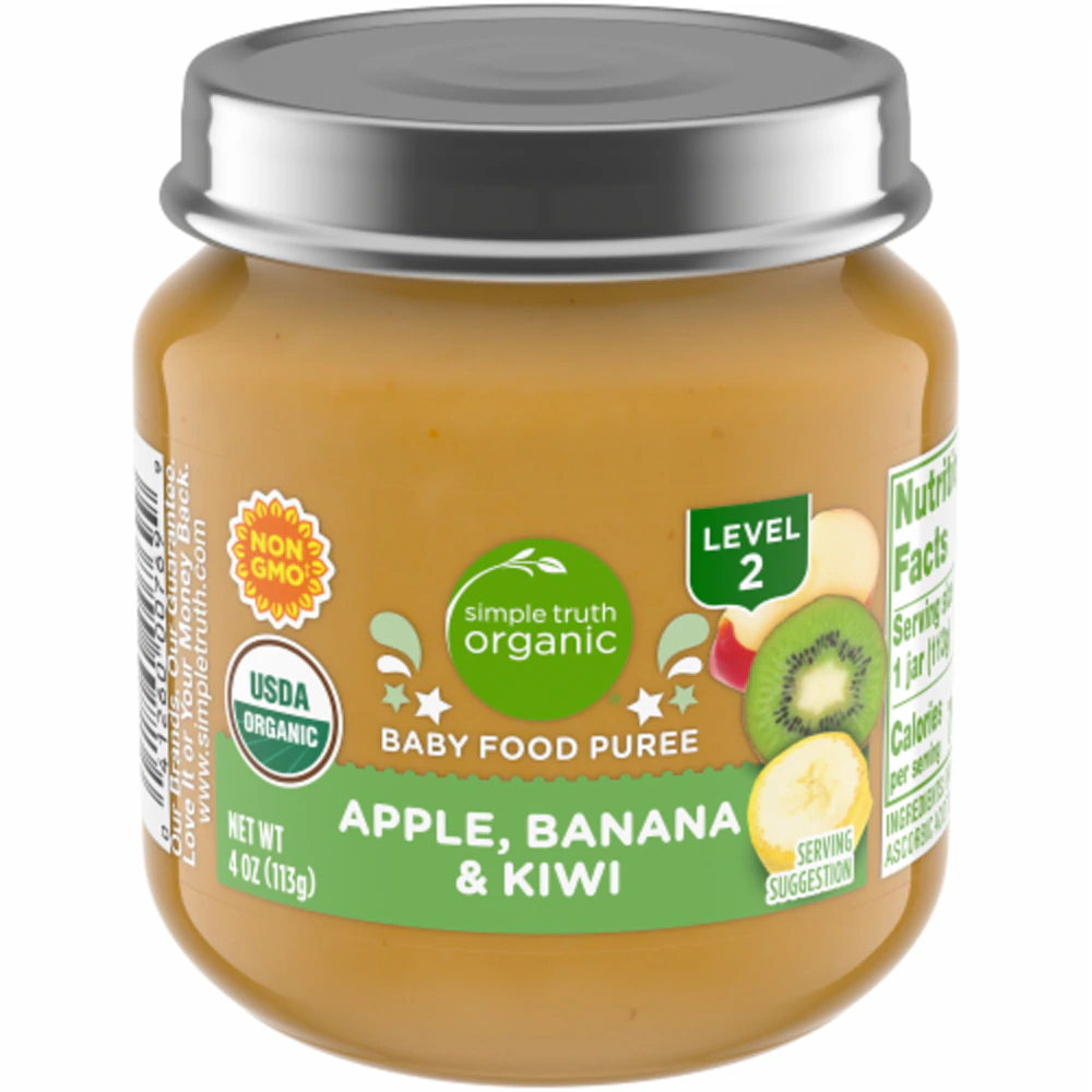 Simple Truth Organic Baby Food Puree Level 2 Apple Banana & Kiwi -- 4 oz