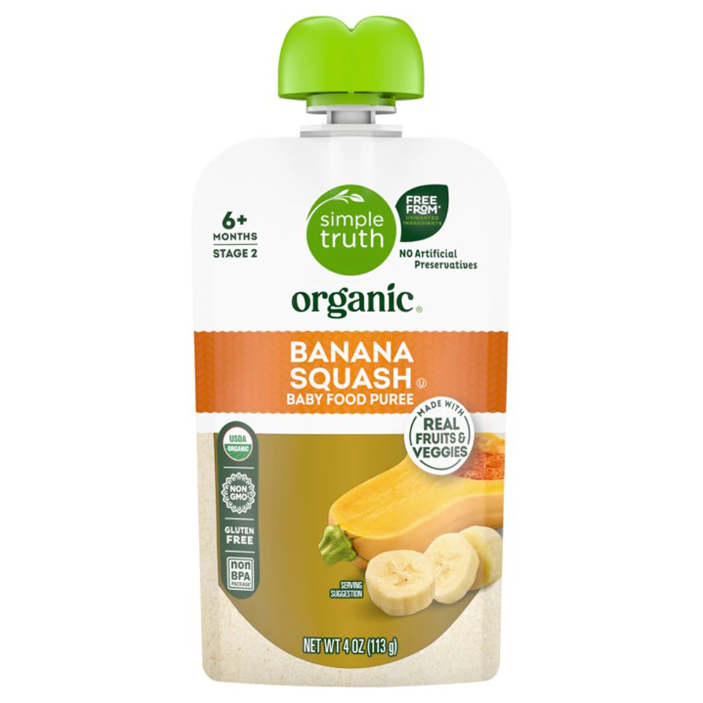 Simple Truth Organic Baby Food Puree Level 2 Banana Squash -- 4 oz